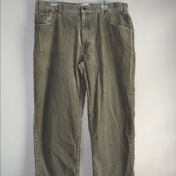 Casual Olive Green Corduroy Trousers 38 x 32 - Picture 1 of 11
